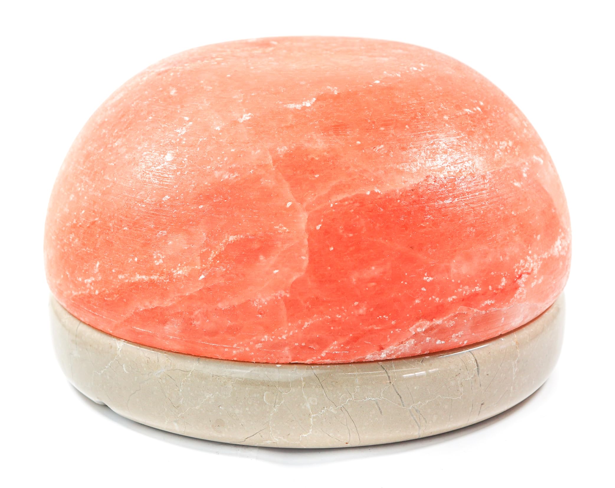 Himalayan Secrets® Salt Dome Lamp | for Warming Up Hands and Feet (9" Tavera Stone Base)