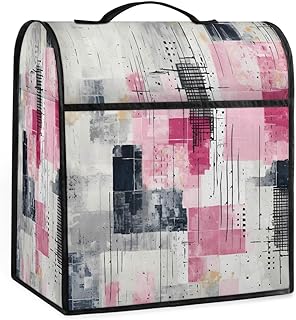 Mexpekil Funda moderna para batidora de cocina con textura artística rosa y negra, 5-8 cuartos de galón con bolsillos, a prueba de polvo, para cafetera, licuadora y electrodomésticos