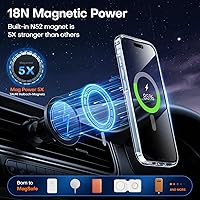 Vista 102 de TAURI Funda magnética 2 en 1 transparente para iPhone 14 Pro, compatible con Magsafe [no amarillenta] con protector de pantalla, protección de grado