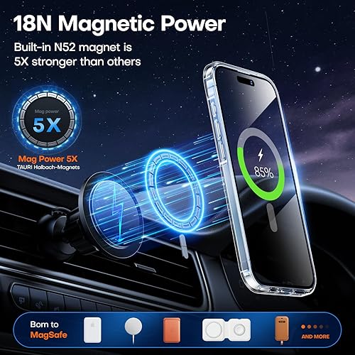 Miniatura 3 de TAURI Funda transparente 5 en 1 para iPhone 15 Plus, no amarillea, con 2 protectores de pantalla + 2 protectores de lente de cámara, protección