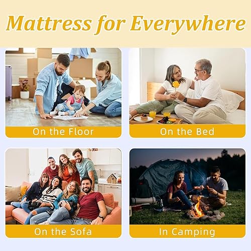 Miniatura 7 de Colchón japonés futón, colchón plegable enrollable (colchón de 4 pulgadas de grosor), cama reclinable de tatami para dormir, sofá portátil para