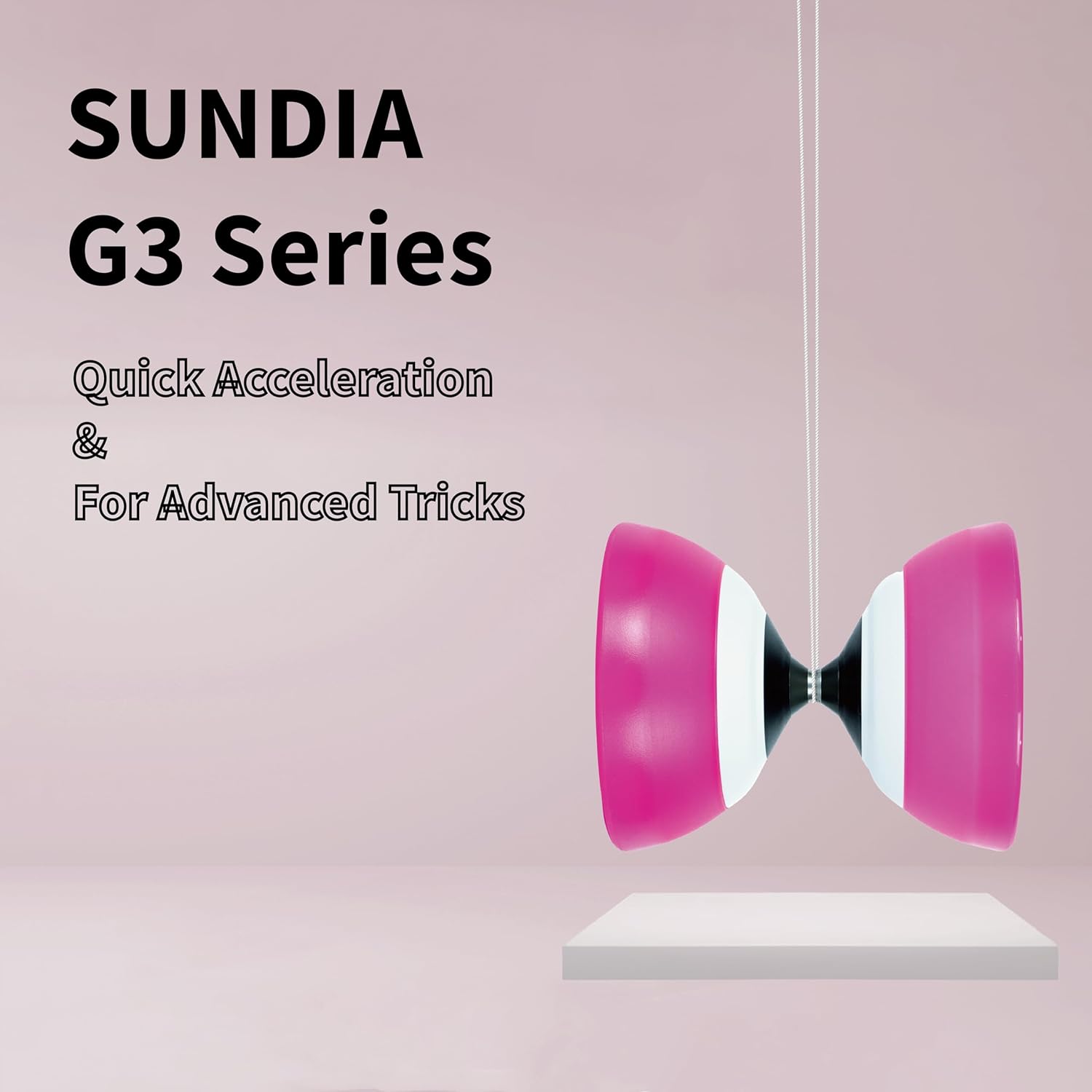 Sundia G3 Series - Professional Five Bearing Diabolo for Quick Acceleration, Smooth Rotations, High Performance for All Tricks and Levels - Beginners to Pros, Juggling Chinese Yoyo - Fog Black