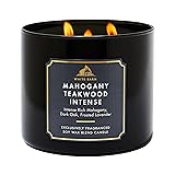 Bath & Body Works Mahogany Teakwood Intense 3-Wick Candle - Scented Candle for At-Home Use - Long-Lasting, Room-Filling Fragrance - High Fragrance Oil Concentration - Soy Wax Blend Mahogany Teakwood Intense 14.5 Oz (Pack of 1)