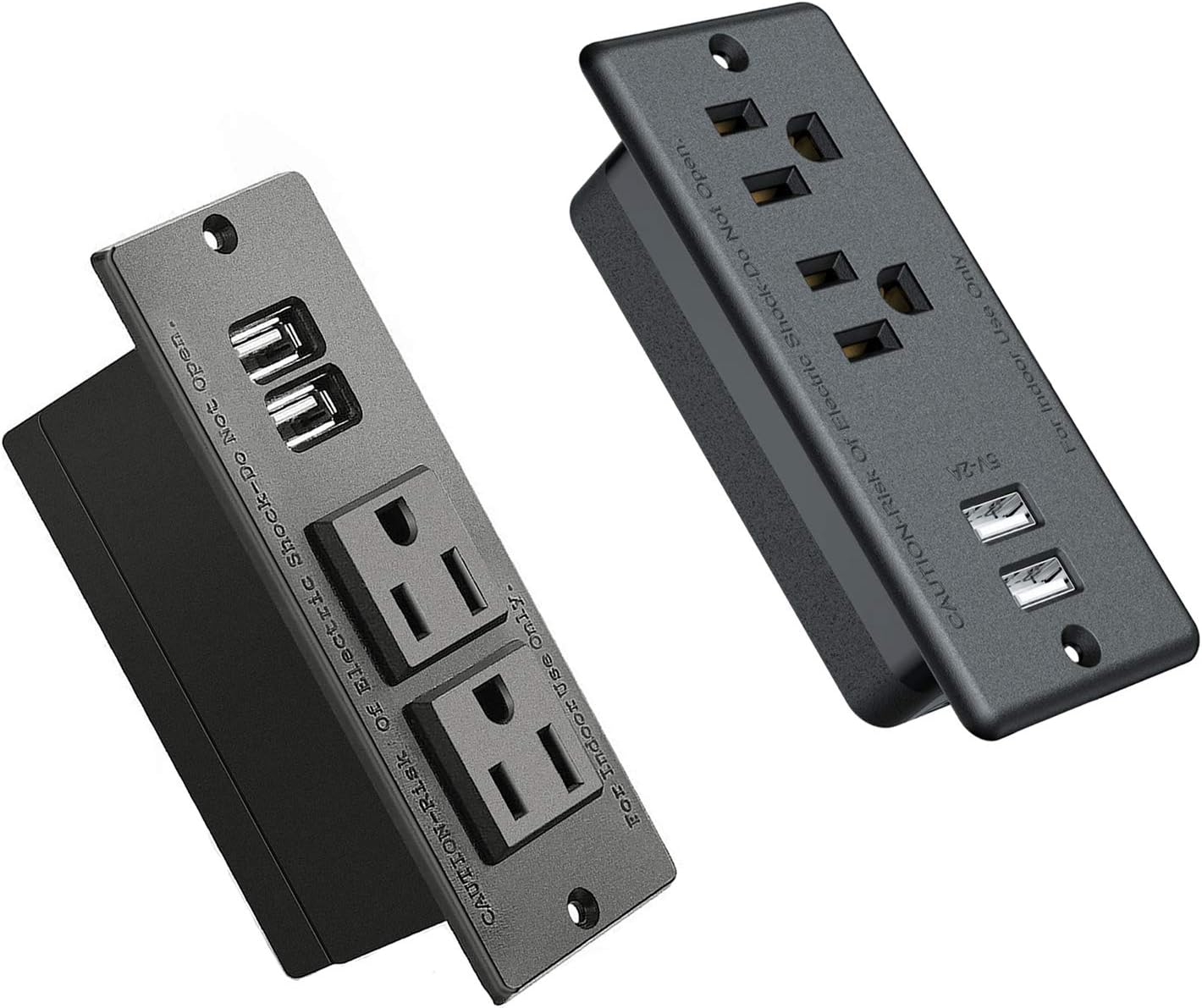 Conference Recessed Power Strip Socket,Furniture Recessed Power Outlet with 2 USB Charger