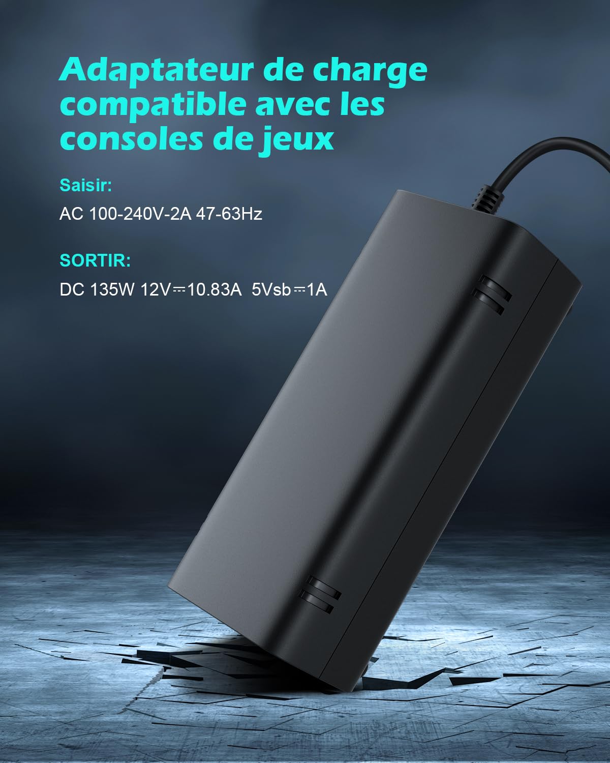 Xbox 360 Slim Alimentation pour Xbox 360 Slim Consoles Adaptateur Chargeur EU Charging Cable100-240V Voltage