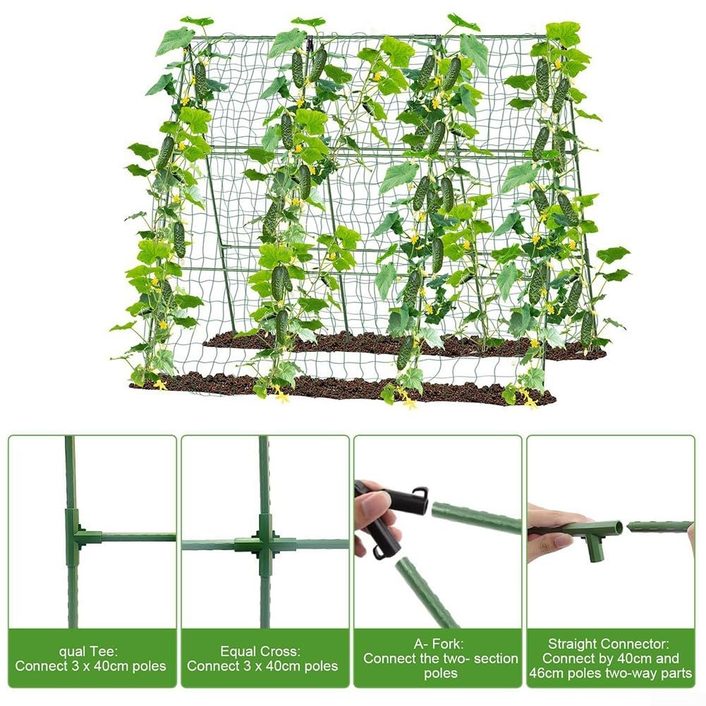 Treillis de jardin amovible en A pour plantes grimpantes Support extérieur pour concombre Idéal pour les plates-bandes surélevées et les serres Support d'escalade pour légumes