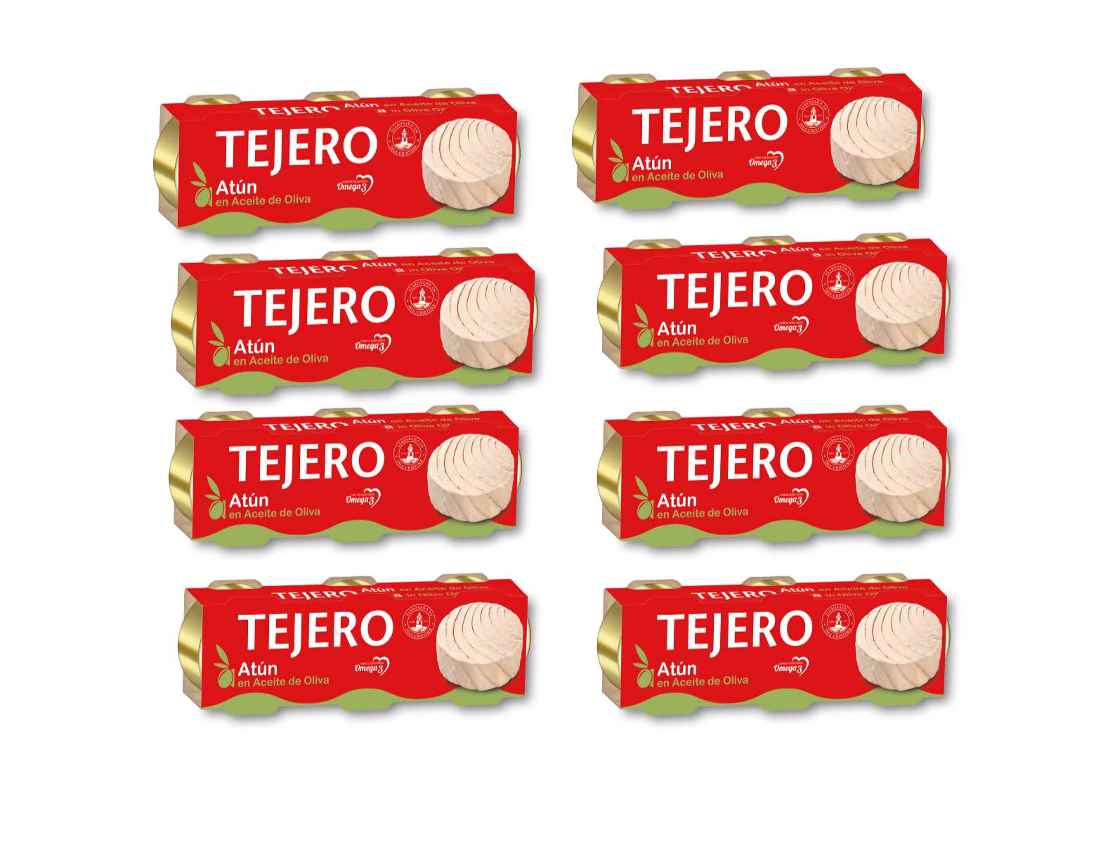 Tejero - Conserva de Pescado | Atún en Aceite de Oliva - 8 Unidades (3 x 52 g)