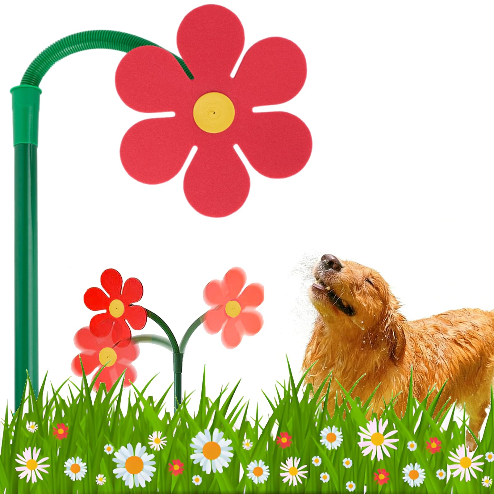 Photo 1 of Fidesoni Crazy Daisy Sprinkler Funny Rotating Flower Sprinkler for Dogs