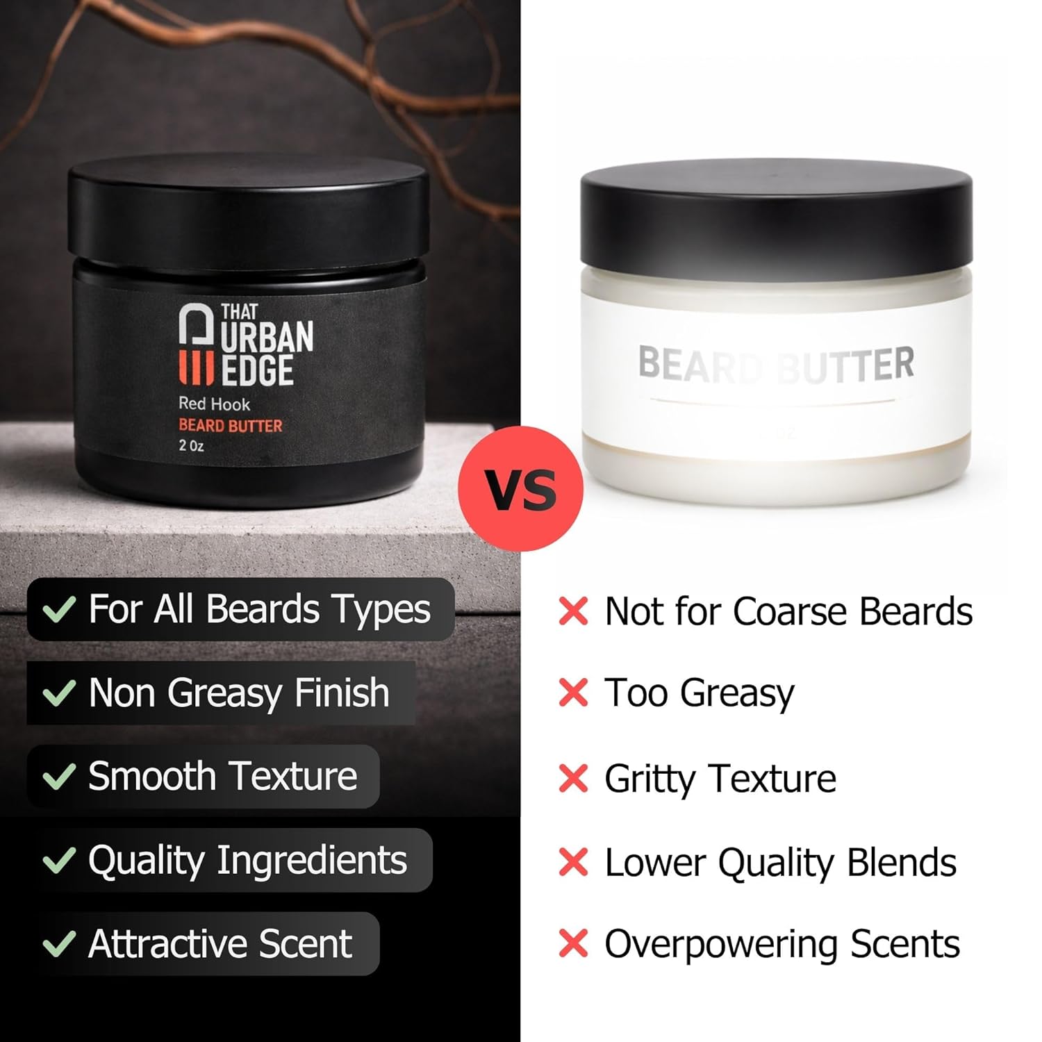 Urban Edge That Beard Butter for Black Men & All Beard Types – Anti-Itch Beard Moisturizer & Softener with Shea Butter & Argan Oil – Beard Balm & Cream Conditioner Alternative – Red Hook Scent – 2 oz - Image 6