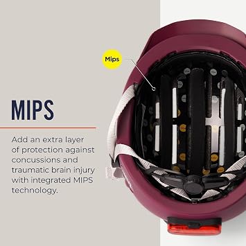 Thousand Chapter MIPS Adult Bike Helmet - LED Tail Light, Cycling & Bicycle Safety Certified, Lightweight & Low Profile, Men & Women, Lockable PopLock