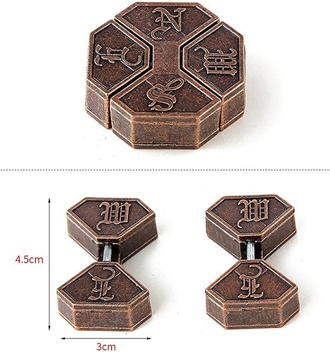 Miniatura 5 de Rompecabezas de 4 piezas, rompecabezas de metal, desbloquea el juego de prueba de coeficiente intelectual, juguete de truco mágico para niños y