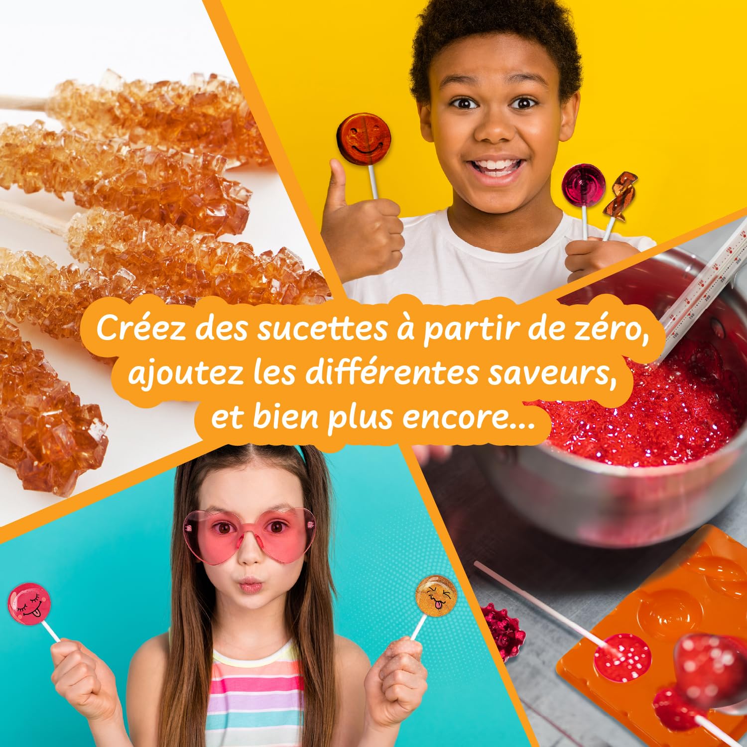 Science4you Kit De Sucettes – Fabriquez 12 Bonbons Aux Saveurs Framboise Et Coca – Coffret STEM Dès 8 Ans