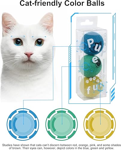 Miniatura 6 de Pelotas de juguete para gatos, bolas de lana suaves y silenciosas para gatos de interior, hechas a mano, naturales puros, seguros, colores aptos