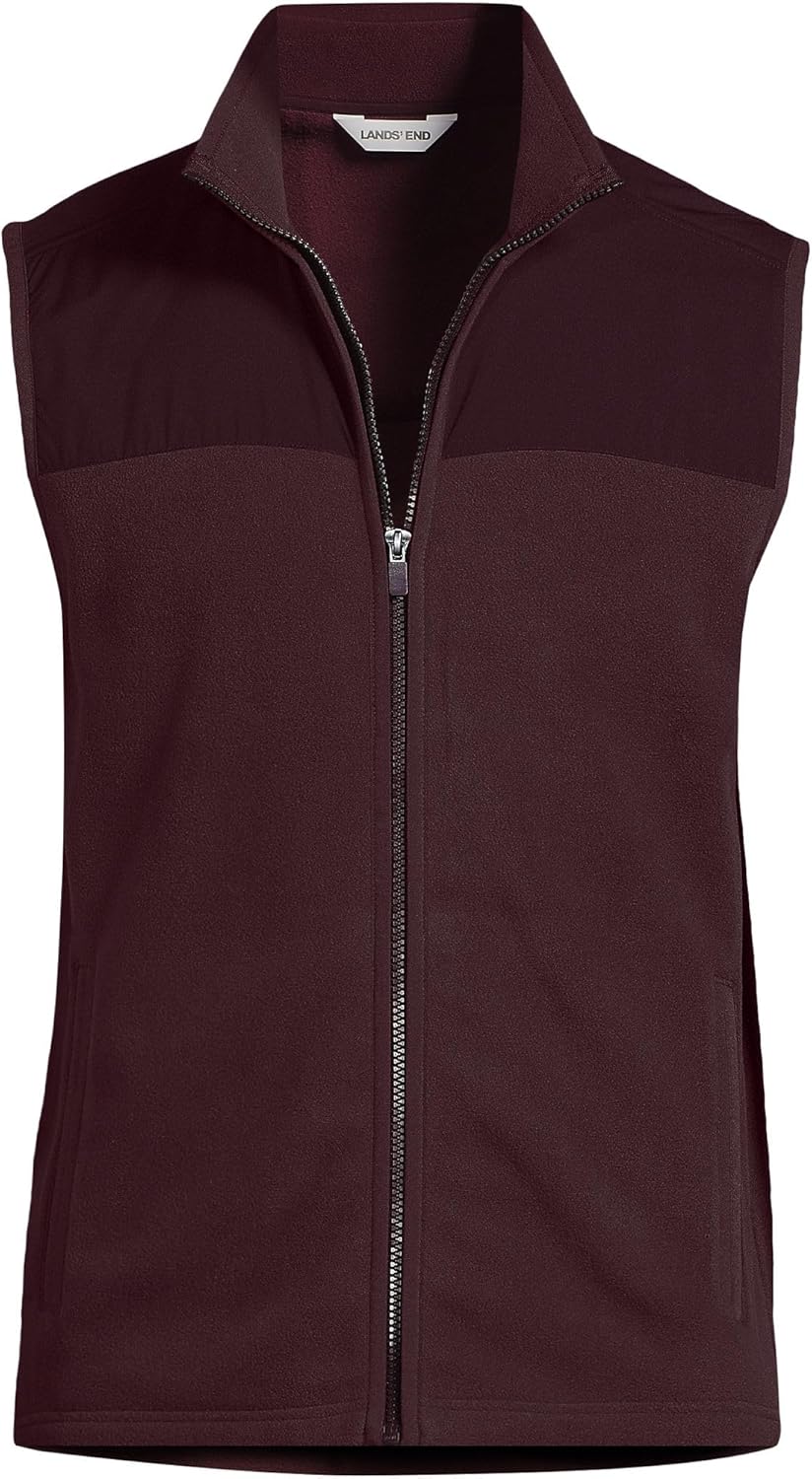 Lands' End Men's Anyweather RainDefense Fleece Vest Medium Lush Burgundy - Image 3