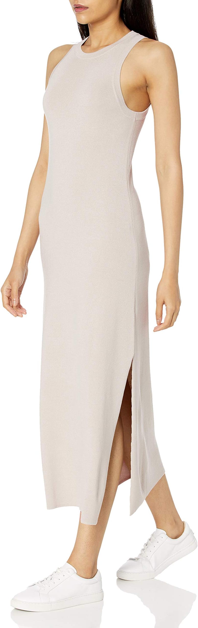The DropWomen's Gabriela High Neck Cut-in A-line Side-Slit Maxi Sweater Dress