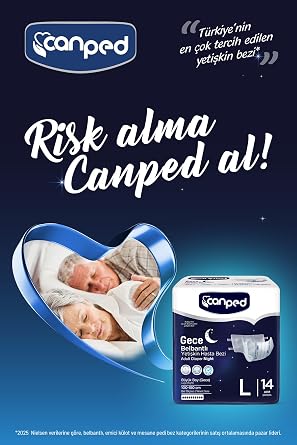 Canped Gece Belbantlı Yetişkin Hasta Bezi Büyük Boy, 56 Adet (14x4)