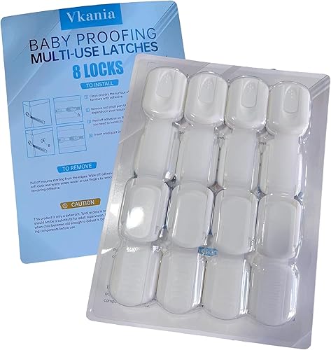 Miniatura 5 de Paquete de 24 cerraduras adhesivas para gabinetes a prueba de bebés, kit a prueba de niños, cajones de seguridad para niños, cerraduras adhesivas