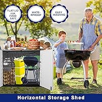Vista 7 de Kinying - Cobertizo de almacenamiento conveniente horizontal con varias direcciones de apertura, para latas de basura, herramientas, podadora