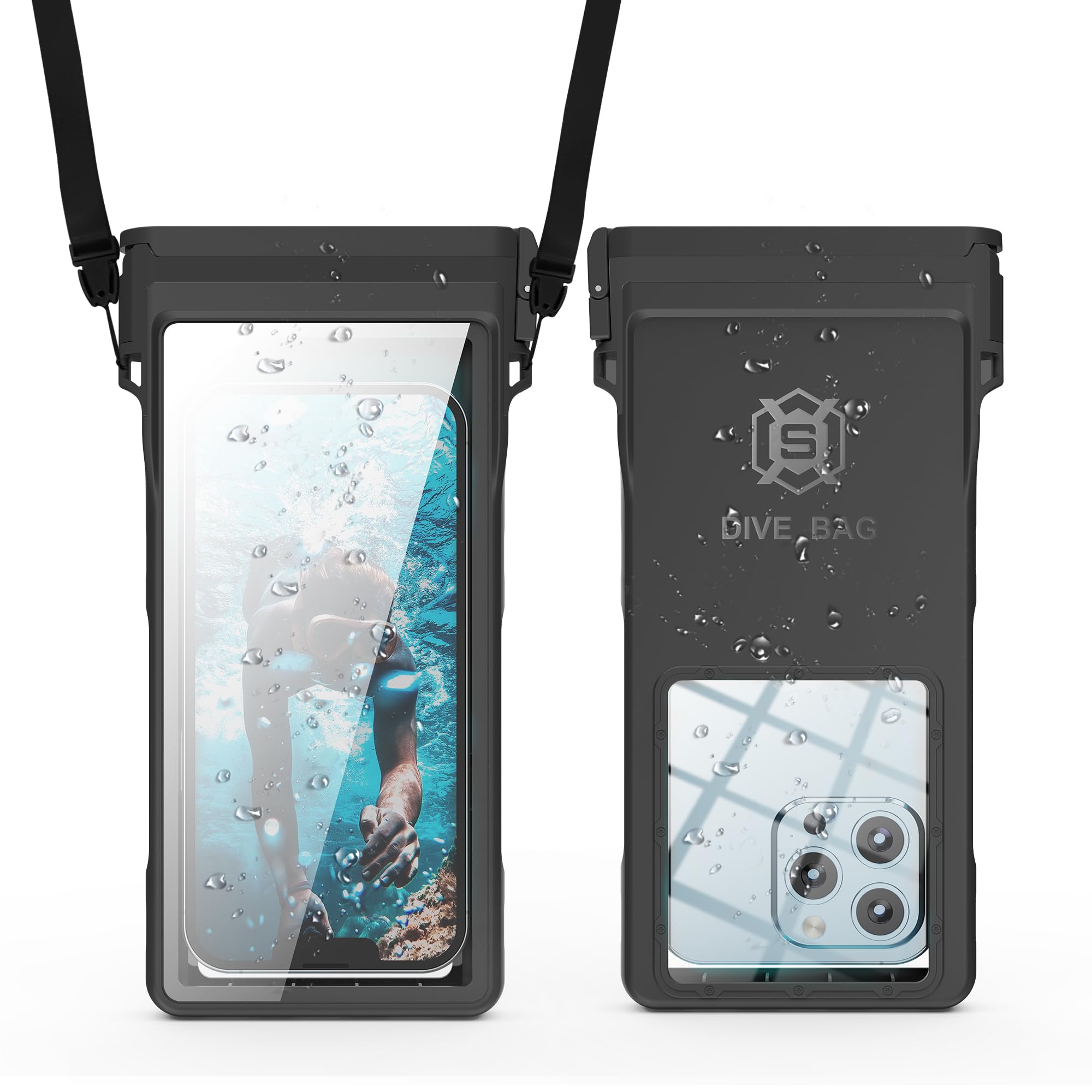 ShellBox Touch Waterproof Phone Case Underwater Phone Pouch 15m Case with Lanyard for Swimming Snorkeling Raining Dustproof for iPhone 15 14 13 pro max Samsung Huawei