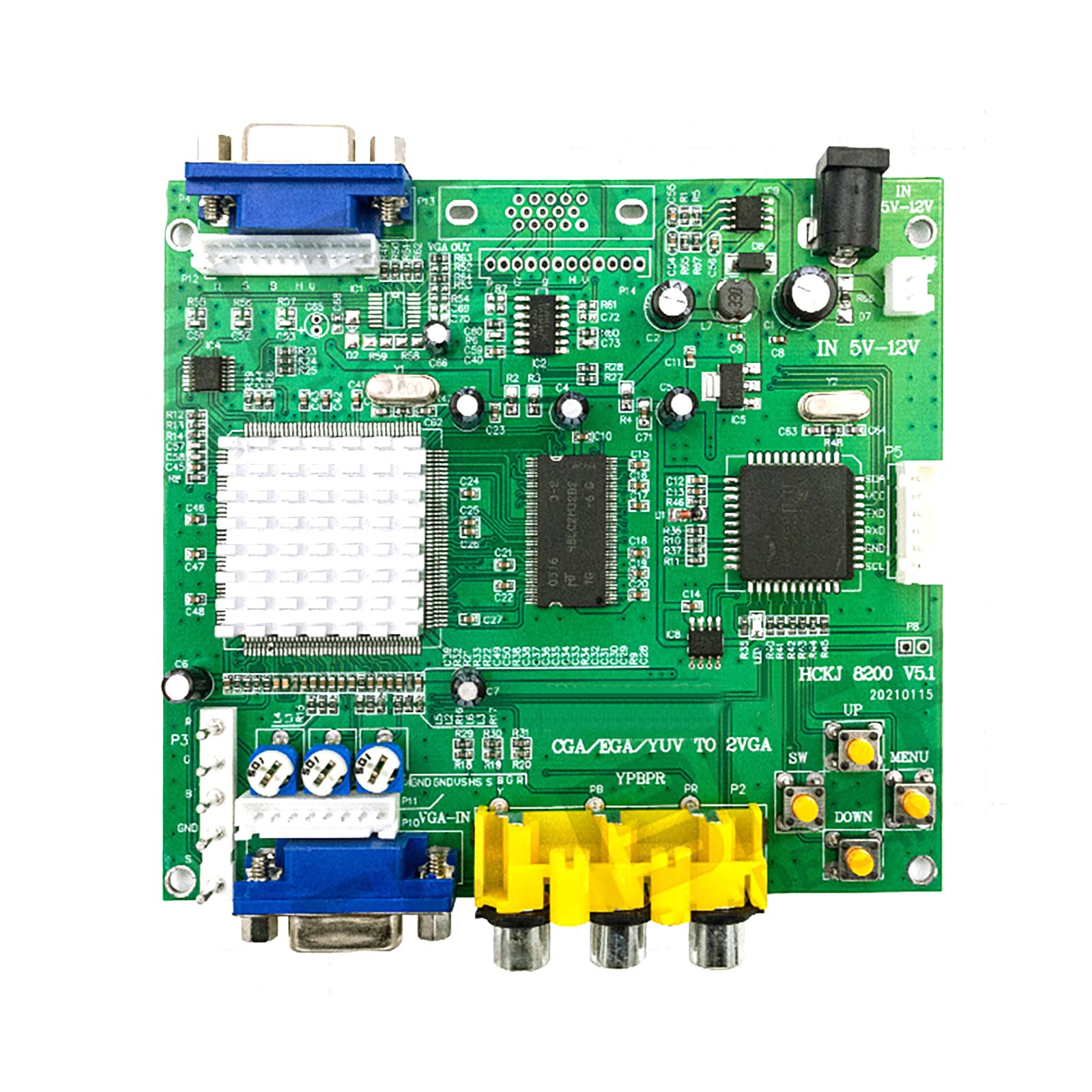 ZEZEFUFU Konwerter wideo do gier CGA/EGA/YUV/RGB na VGA HD Arcade Game Monitor do LCD CRT