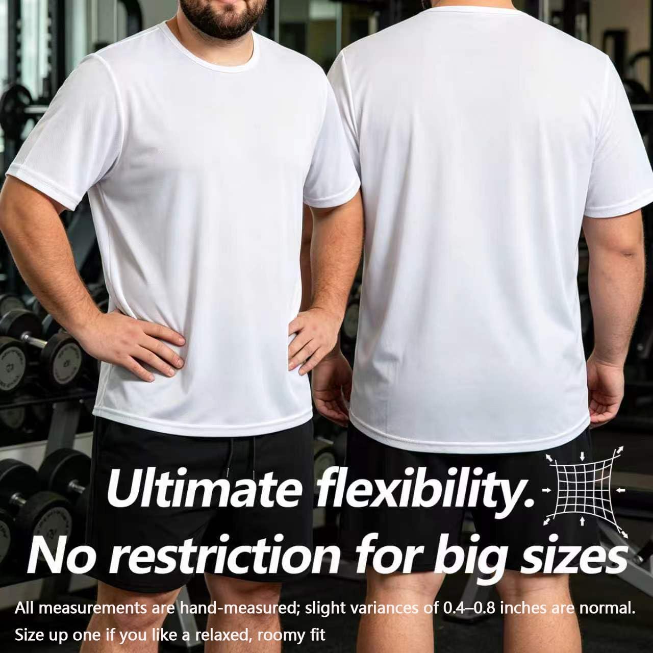 5 Pack Men's T-Shirts, Casual Crew Neck Quick Dry Moisture Wicking Breathable Lightweight Daily Wear Tops