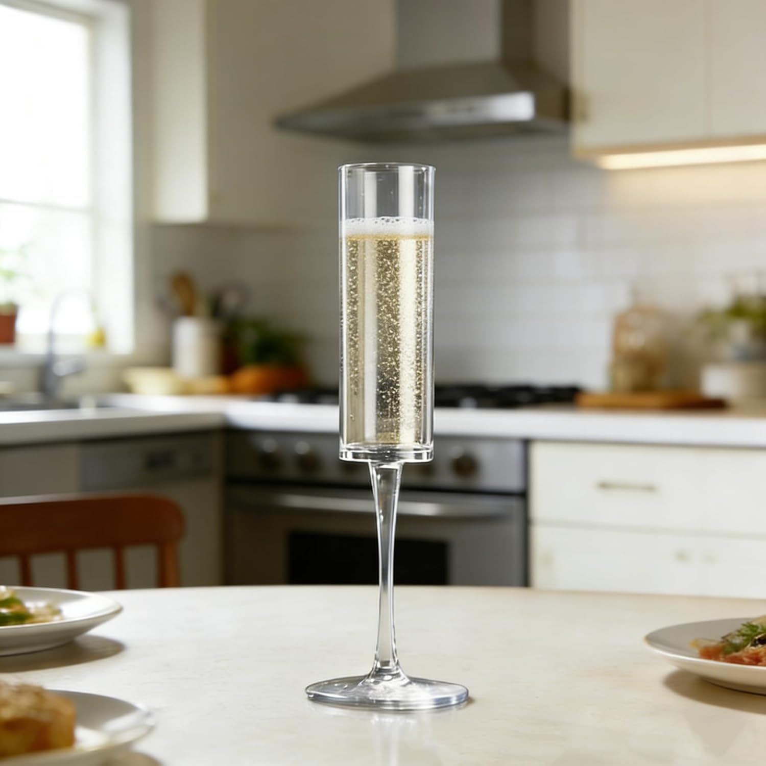 18 Pack Plastic Champagne Flutes, 6 Oz Unbreakable Goblet Glasses Reusable Champagne Toasting Cups - Modern & Elegant for Wedding Party Anniversary Christmas Birthday