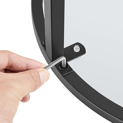 Miniatura 10 de Yaheetech Juego de 2 mesas auxiliares de cristal negro, mesa auxiliar redonda de estilo moderno, mesa auxiliar alta con parte superior de vidrio y