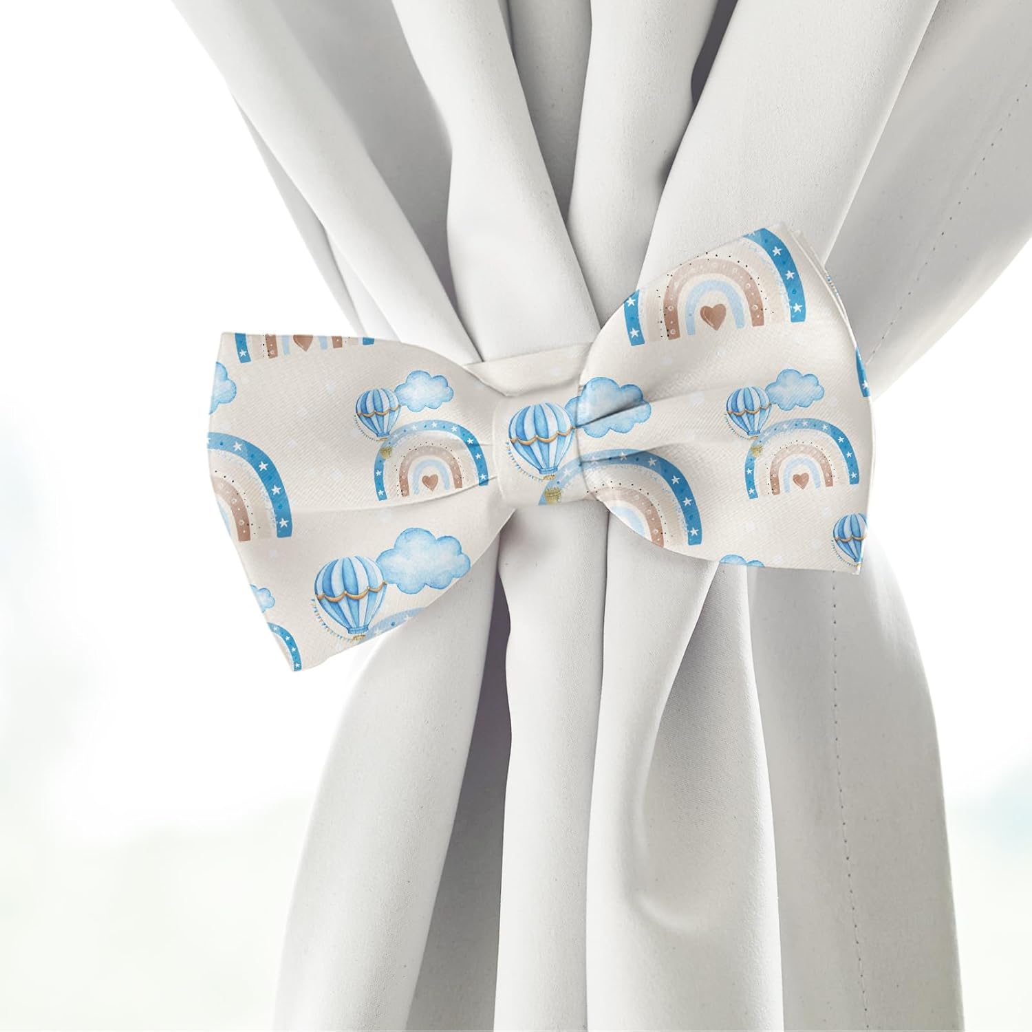 12Pcs Baby Shower Cotton Fabric Bundles Blue Elephant Hot Air Balloon Star Fat Quarters Cute Sewing Fabrics for DIY Handmade Crafting, 18 x 22 Inch