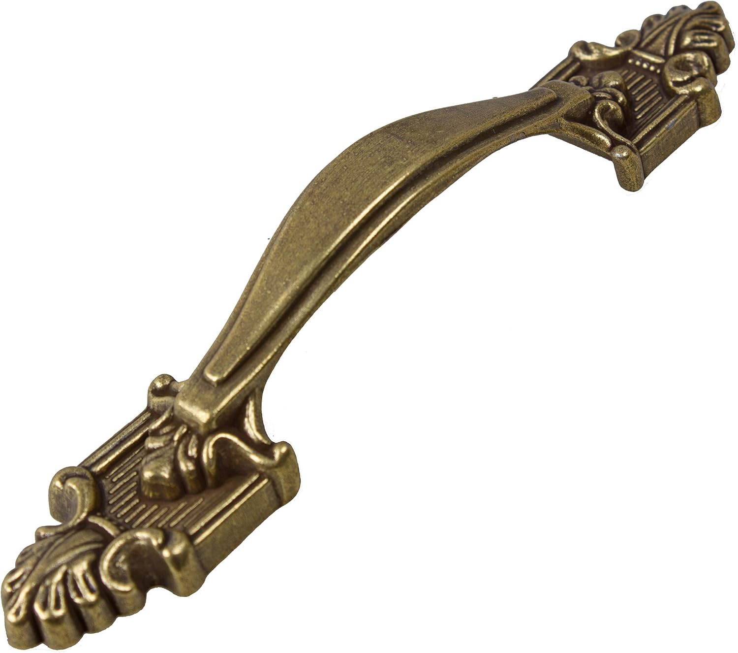 GlideRite Hardware 3-1/2-inch CC Antique Brass Deco Cabinet Pulls (Pack of 10)