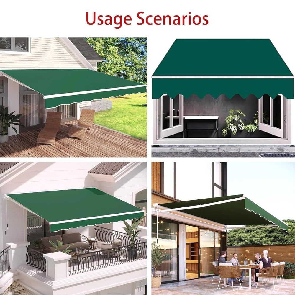 Tenda da sole retrattile in tessuto di ricambio impermeabile per pergola e vetrina, soluzione ombreggiante per esterni, 7 x 2 m, colore rosso