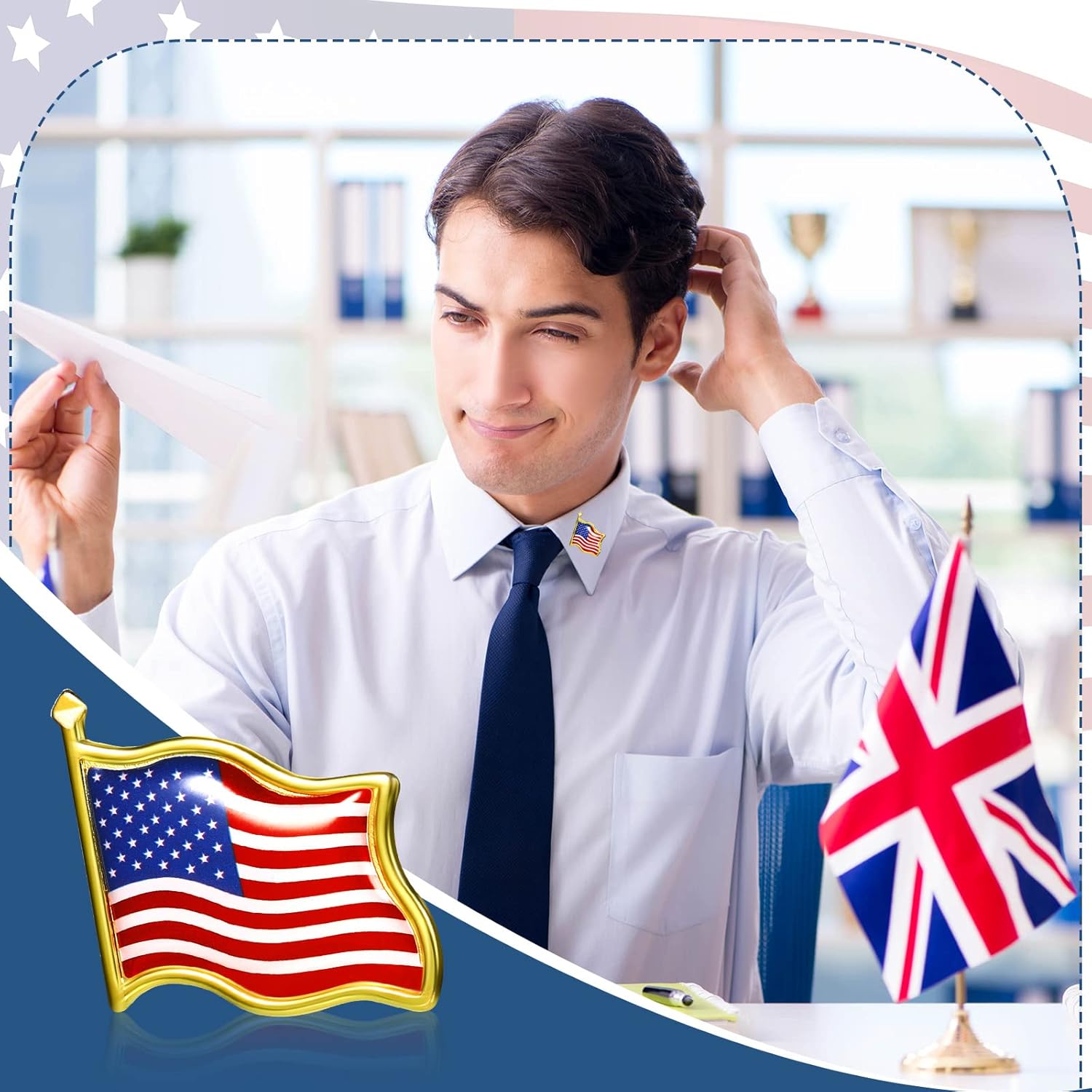 Fumete 200 Pcs American Flag Lapel Pins Bulk, USA Patriotic Souvenir Badge, Enamel Suit Jacket Lapel Pins Bulk
