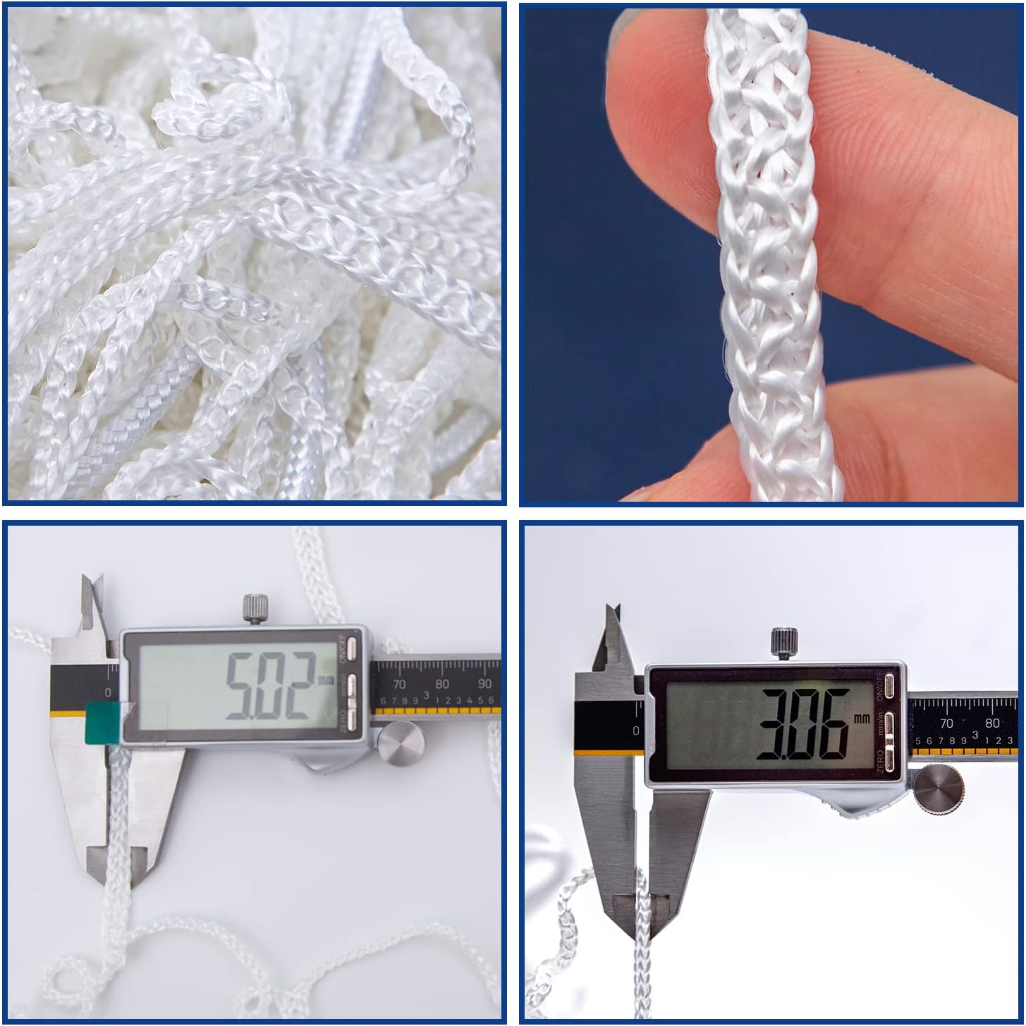 2 Pcs Soccer Replacement Goal Nets, 24x8FT, 20x6.5Ft, 10x6.5FT Polyethylene Polyester Football Net, Full Size Heavy Duty Soccer Net Set, NOT Include Posts