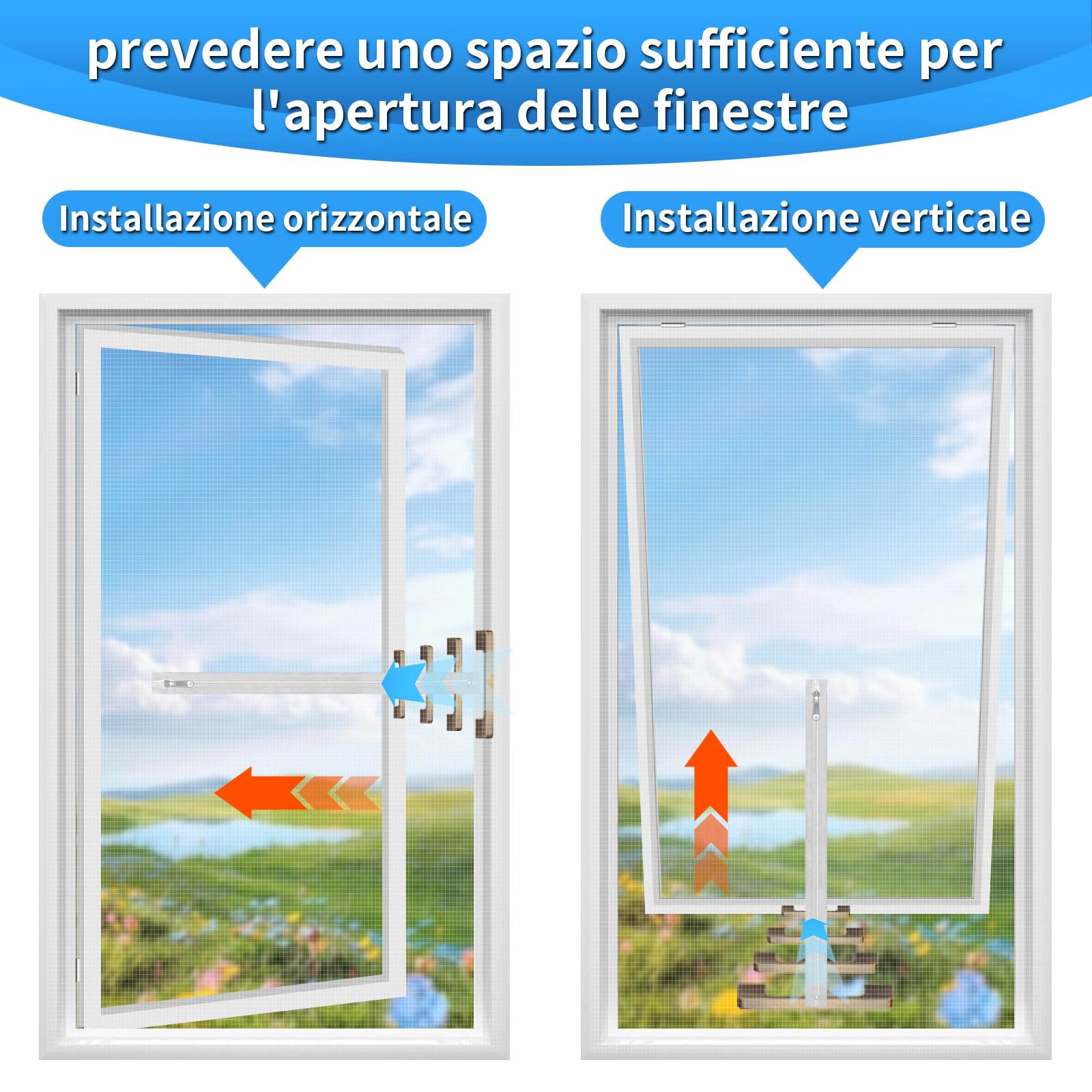 BKSAI Zanzariera lucernario con cerniera per finestre Zanzariera zanzariera Zanzariera finestra di accesso apertura per raggiungere attraverso lucernario