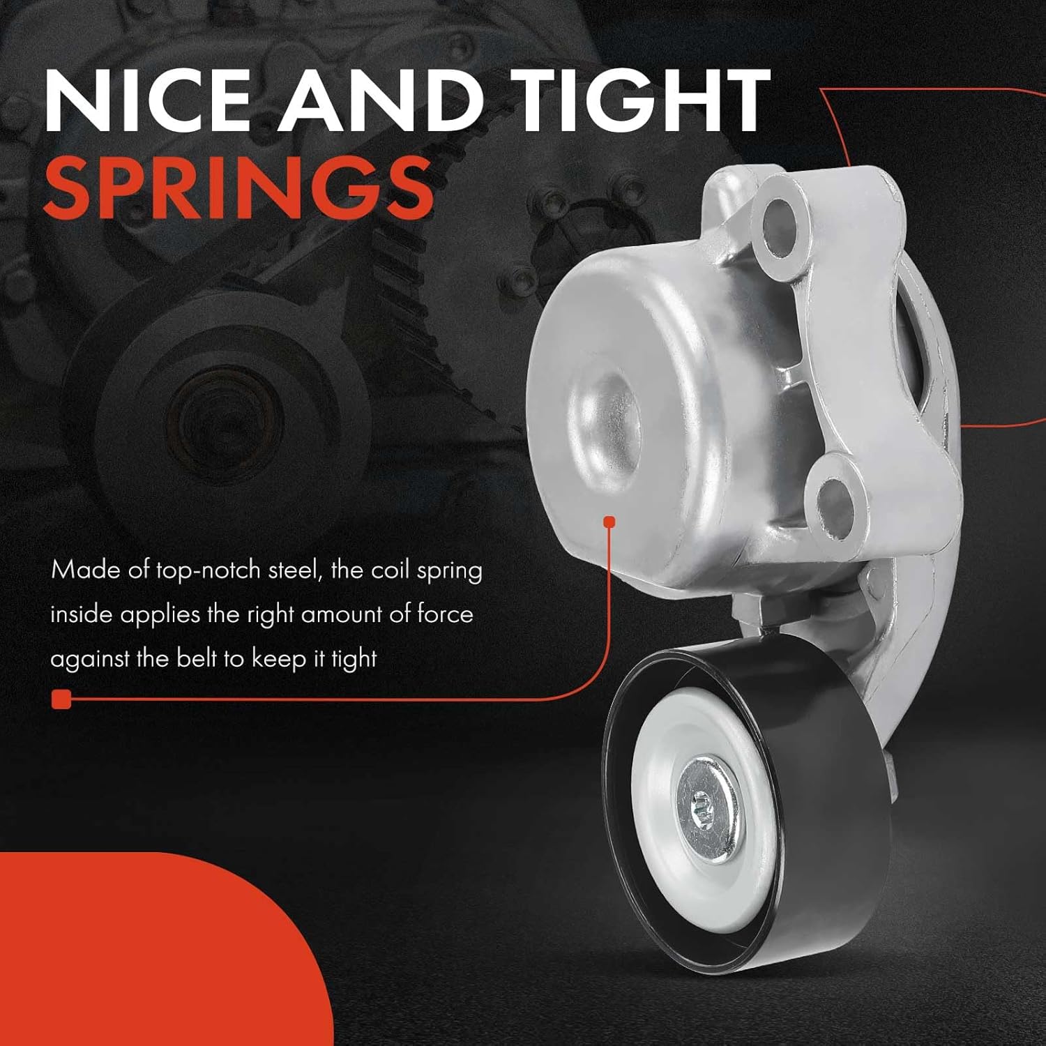 A-Premium Belt Tensioner Assembly with Pulley Compatible with Jeep Grand Cherokee 2014-2018 3.0L & Ram 1500 2014-2018 3.0L, Replace# 68325057AA