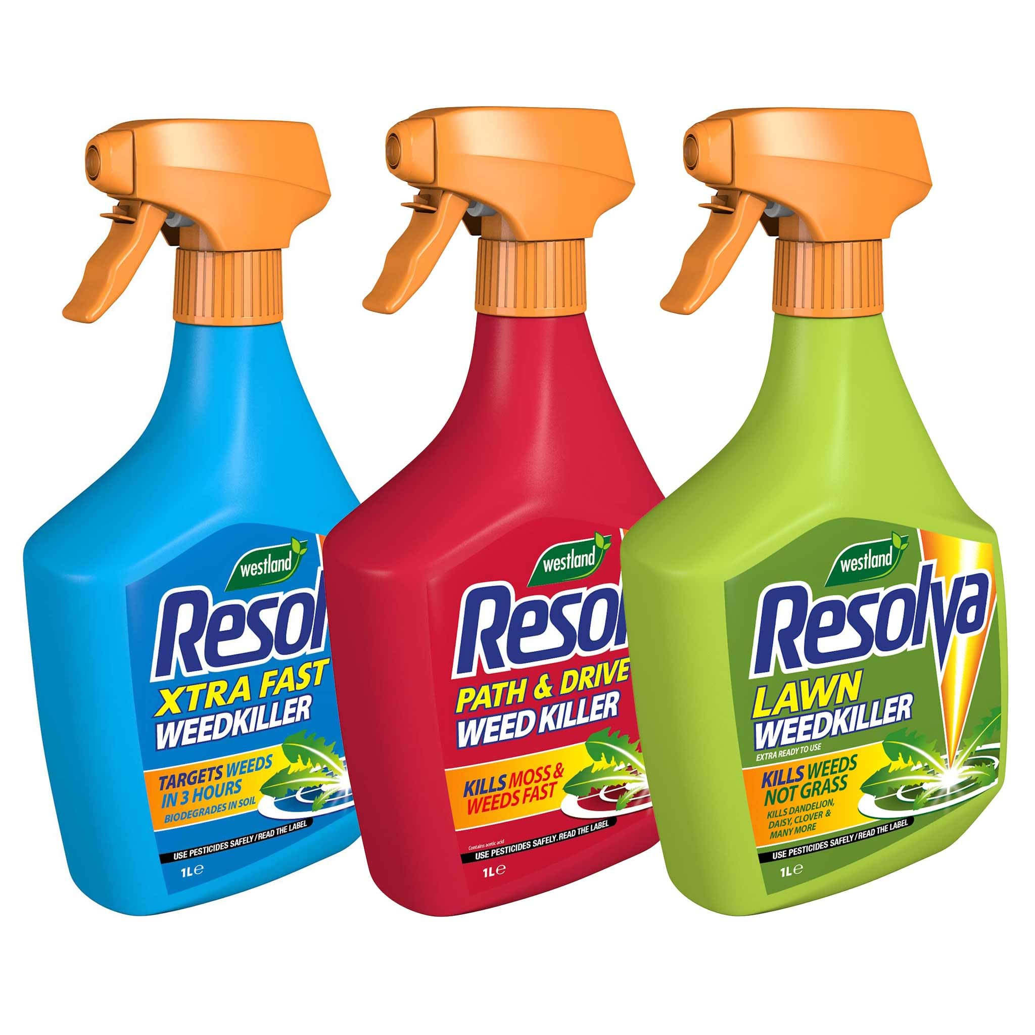 Resolva Xtra Fast Weedkiller, Path & Drive Weedkiller, Lawn Weedkiller 1L