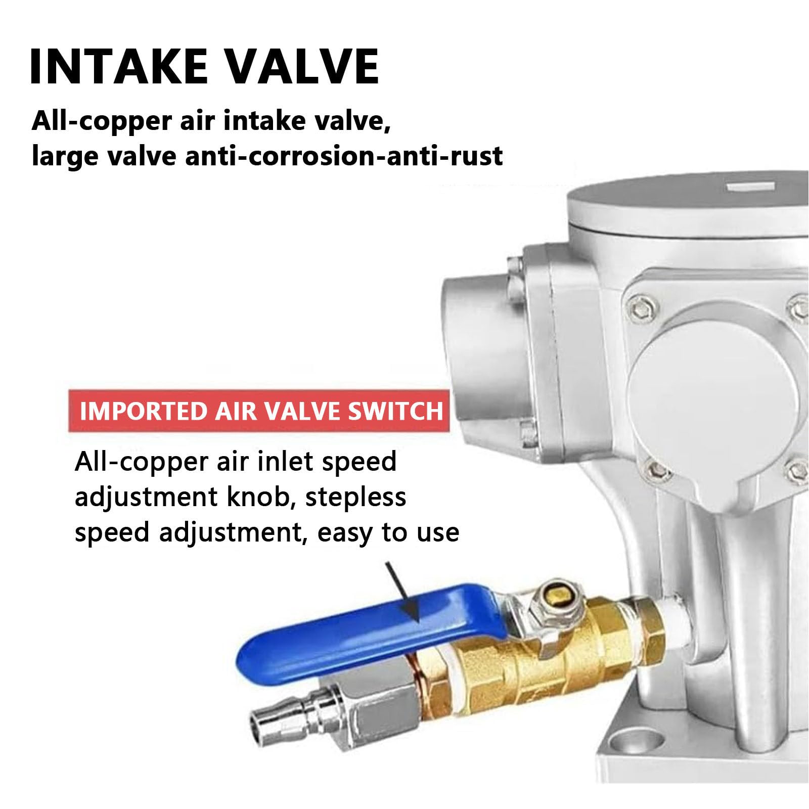 Agitador De Aire Neumático, Máquina Mezcladora De Tanque con Motor Neumático De 3 Cilindros De 1/2 HP, Agitador De Recubrimiento De Hélice Plegable De 2500 RPM
