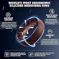 Vista 76 de Egnaro Anillos de boda de silicona para hombre: 1/4/6/7 Multipack de anillos de boda de goma con arco interior Diseño ergonómico transpirable