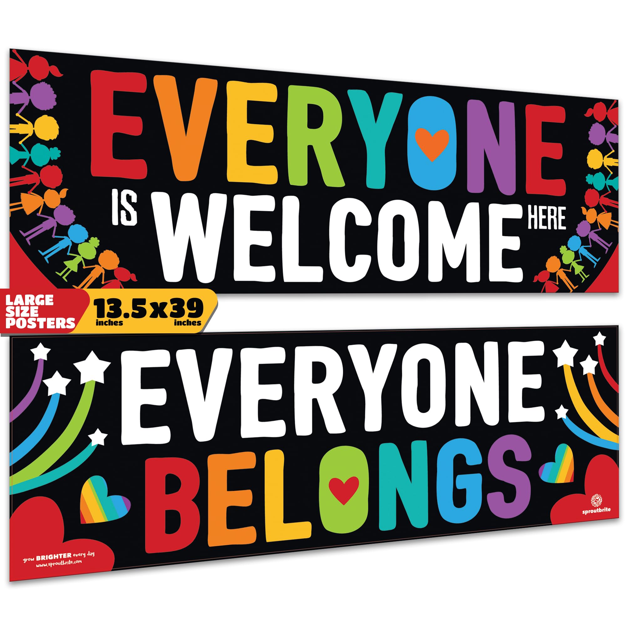 Sproutbrite Classroom Decorations - Welcome Banner and Poster for Teachers - Bulletin Board and Wall Decor for Pre School, Elementary and Middle School Themes