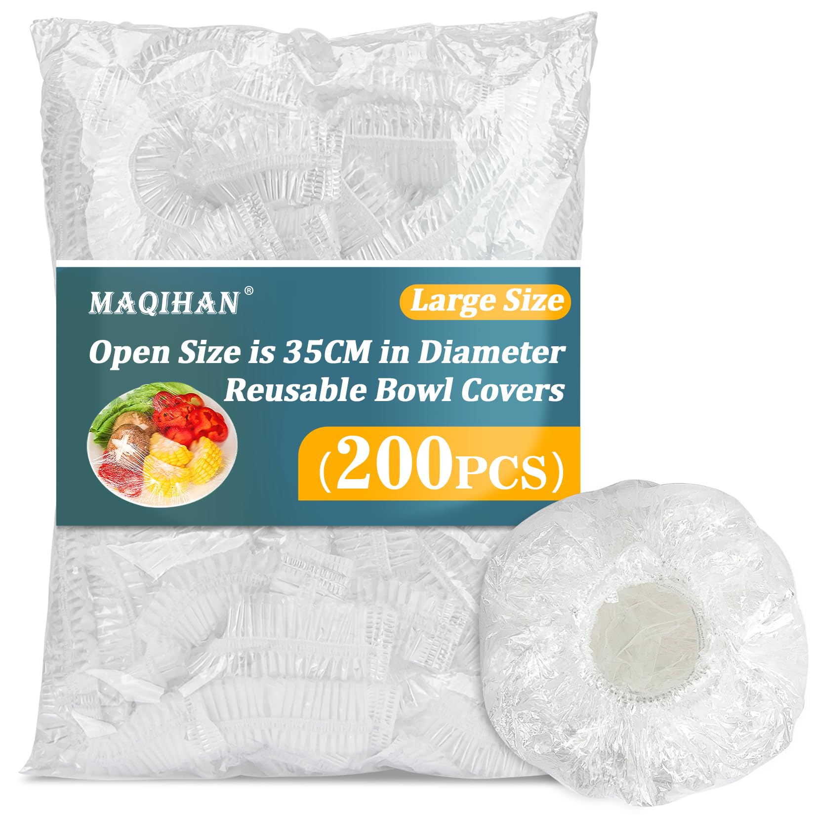 MAQIHAN 200 Bowl Covers Bread Proofing - Extra Large Plastic Wrap for Food