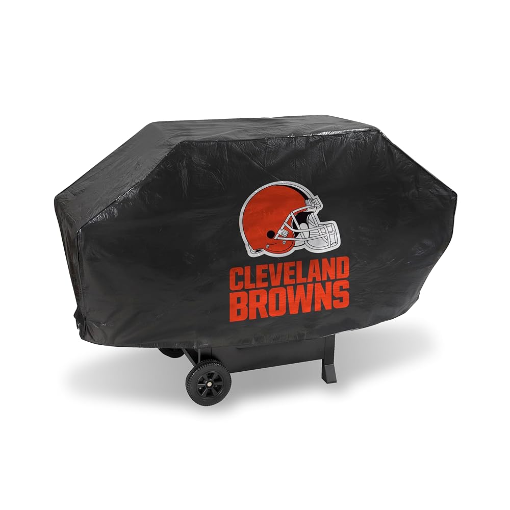 Rico Industries NFL Football Cleveland Browns Deluxe Vinyl Grill Cover - 68 Wide/Heavy Duty/Hook and Loop Straps