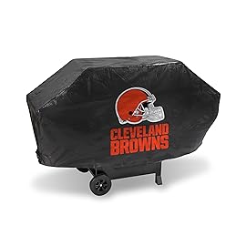 Rico Industries NFL Football Cleveland Browns Deluxe Vinyl Grill Cover - 68 Wide/Heavy Duty/Hook and Loop Straps