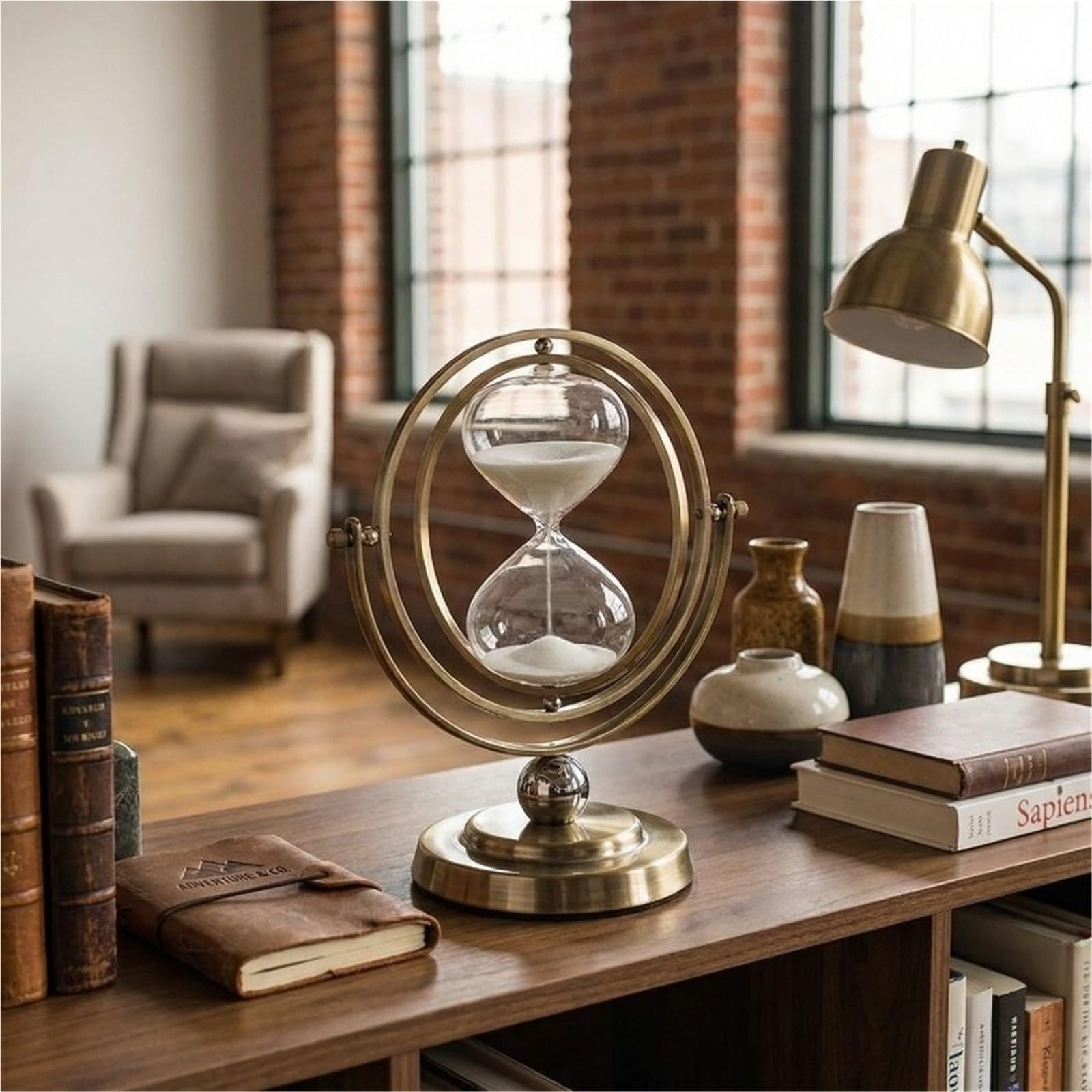1 Stück rotierende Sanduhr, ästhetische, Vintage-Sanduhr für Hochzeits Dekoration