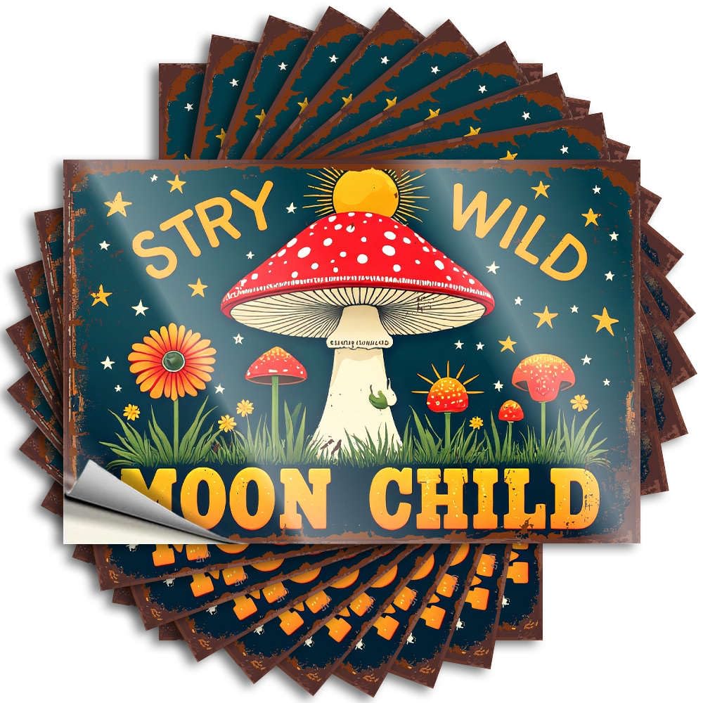 Stickers Mimosa Darts Autumn Cover Try Wild Moon Child - Scratch Resistant Stickers(6X9CM)