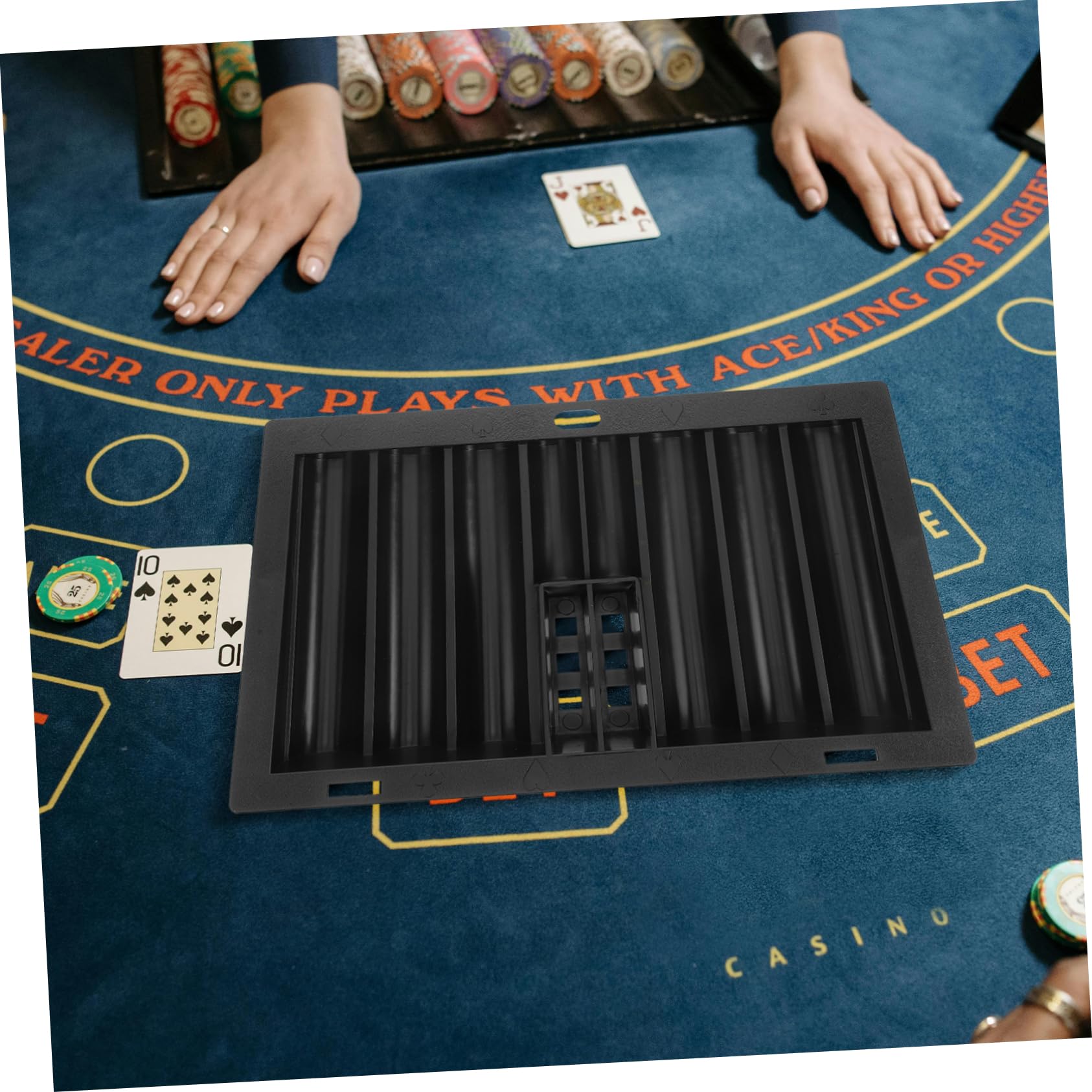 ibasenice Vassoio Portatile per Fiches da Poker Scatola di Stoccaggio in Acrilico Organizer da Tavolo Porta Fiches Multifunzione Comodo per Uso Domestico e Giochi Vari