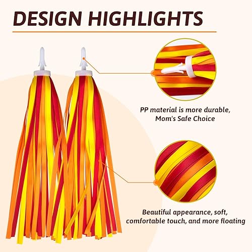 Miniatura 5 de Bike Streamers Bike Tassels for Kids 1 Pair, Kids Bike Accessories Scooter Bicycle Tricycle Handlebar Streamers Handle Bar Grips Accessories for