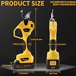 Électricité Shears-21V 2Ah Batteries rechargeables 2-Pack avec chargeur outil de jardinage lourd avec 30mm (1.2 Inch) Diamètre de coupe, comprend l'ensemble de lame de remplacement
