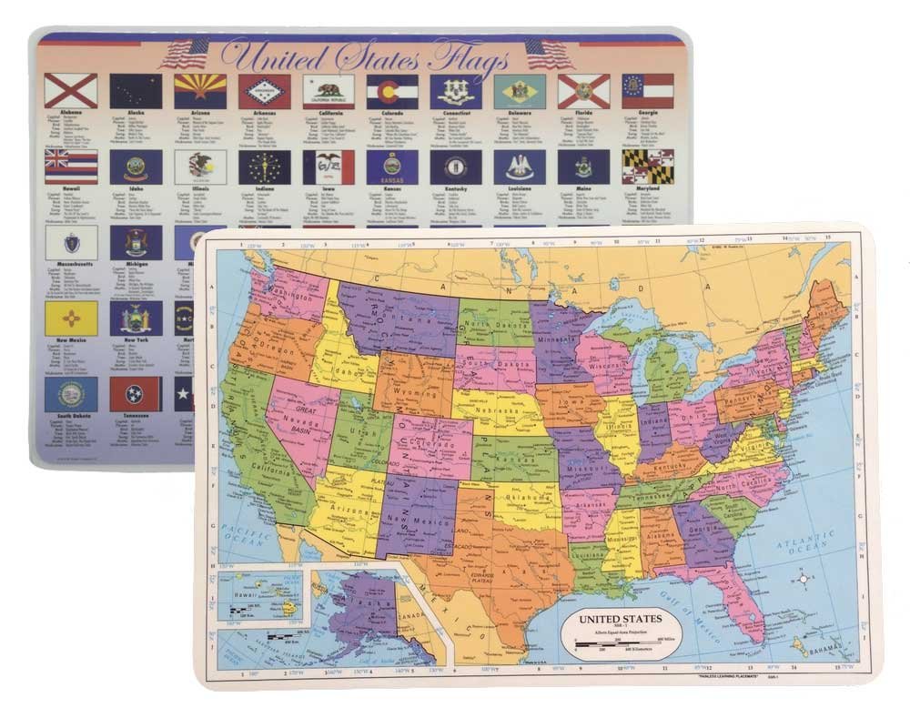 Buy USA Placemat + Flags of the USA Placemats Laminated Learning