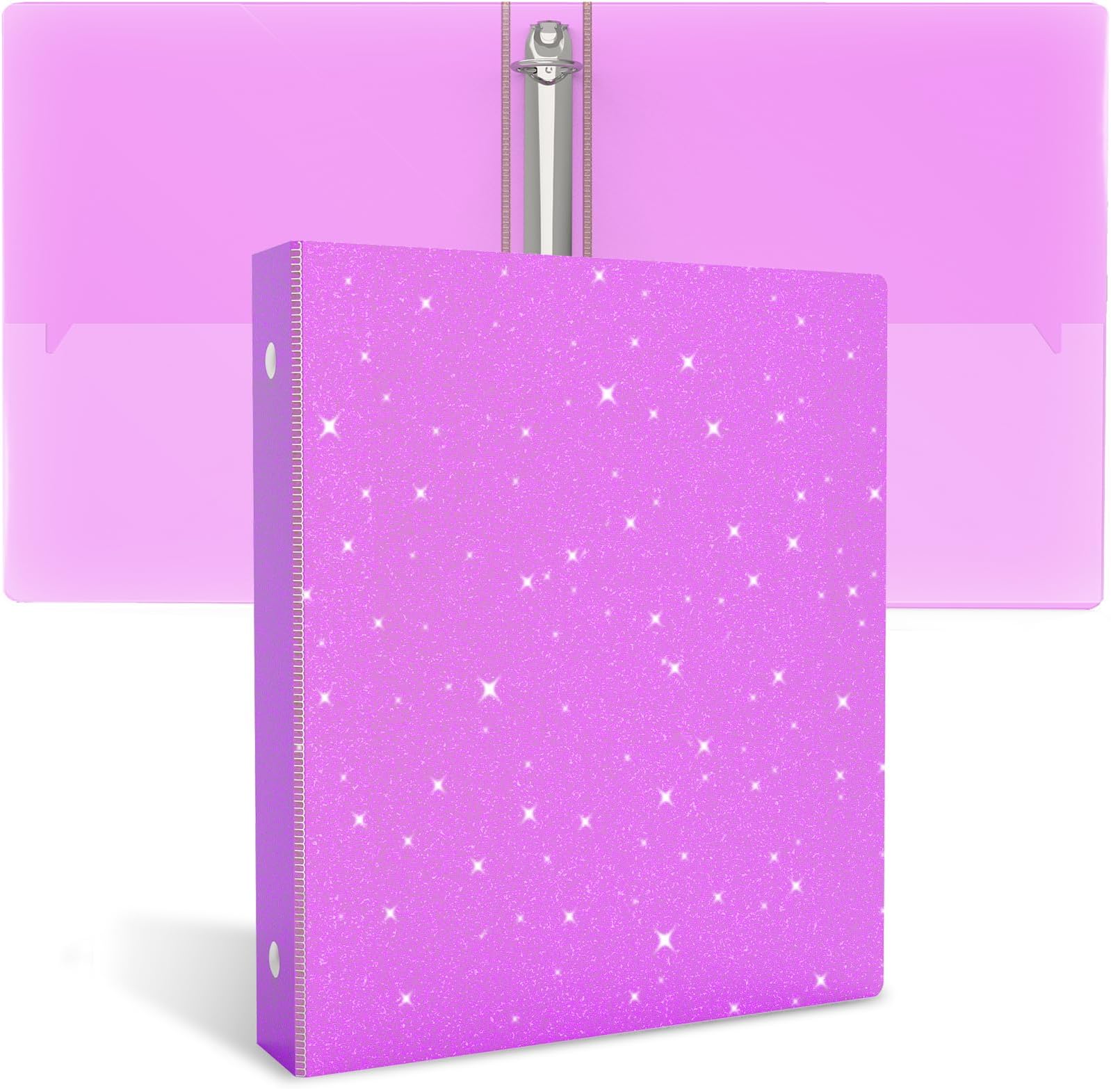 Amazon.com : 3 Ring Binder, Glitter 1 inch Binder Organizer, 8.5