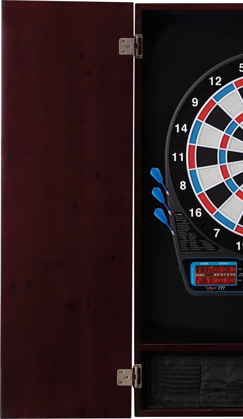 Viper Metropolitan Solid Wood Cabinet & Electronic Dartboard Play-Ready Bundle