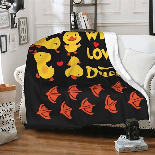 Miniatura 6 de Ducks - Manta suave de microfelpa para todas las estaciones, manta gruesa y cálida de franela mullida para cama, sofá y sillón, 50 x 40 pulgadas